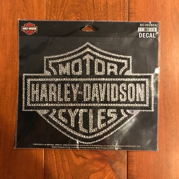 HARLEY-DAVIDSON NWT DECAL STUDDED B & S LARGE BLACK/SILVER - Picture 1 of 2